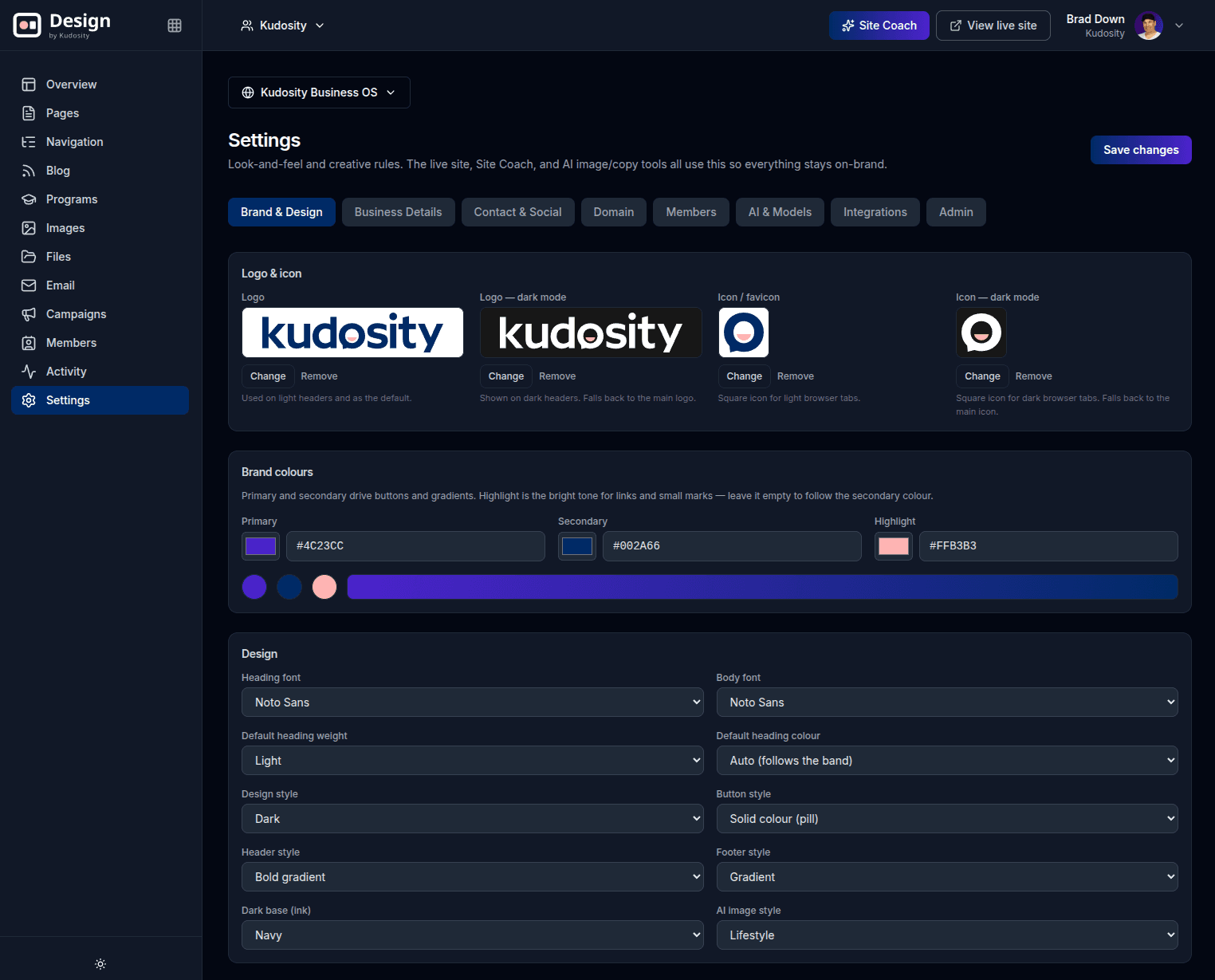 Design tools that already know your company